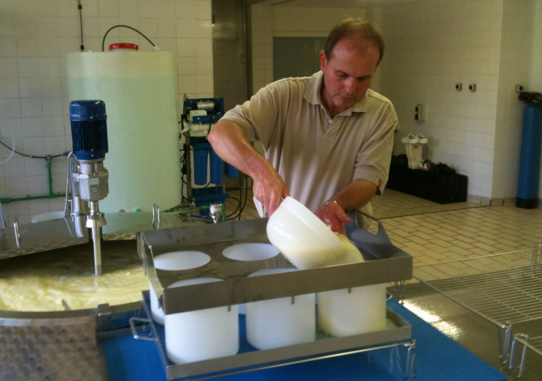 Hand moulding the cheese 1